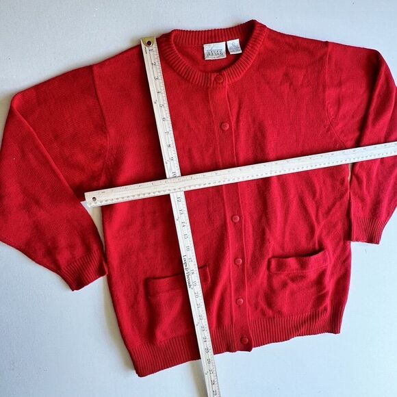 Laura Gayle sweater cardigan womens cozy red button long sleeve size L. - Picture 5 of 7